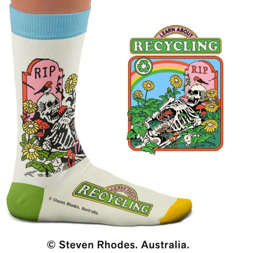 Socken Steven Rhodes "Learn About Recycling"